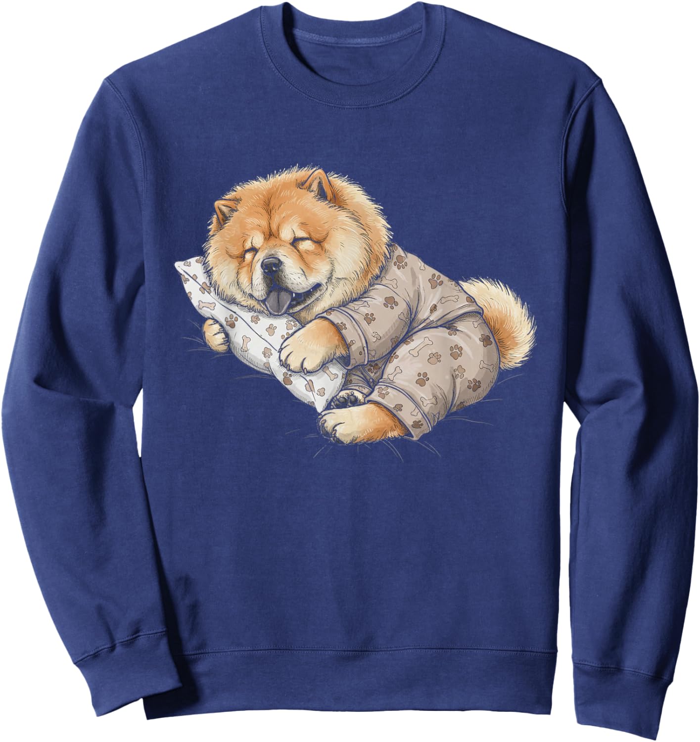 Funny Sleepy Chow Chow Pajama Men Women Kids Sweatshirt - Sweatshirt | Navy