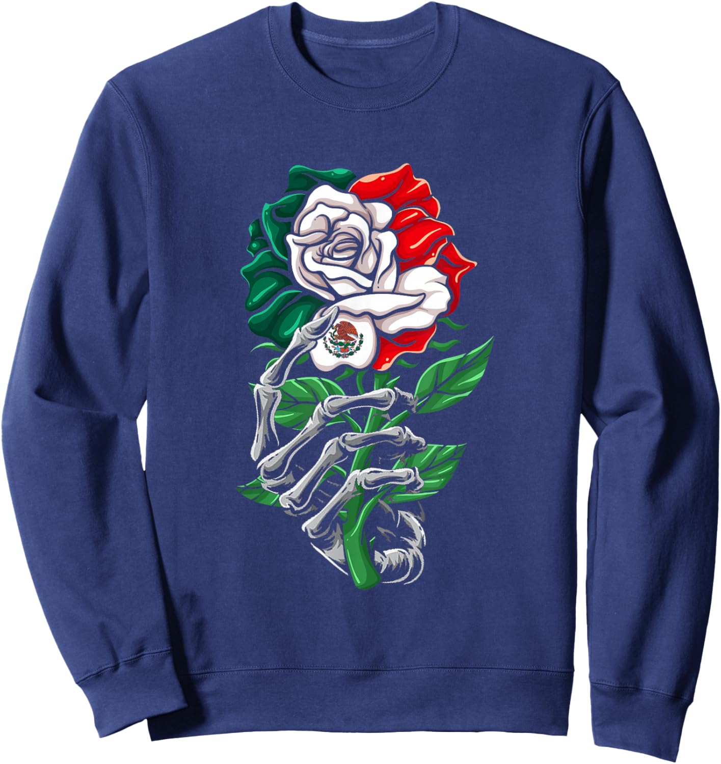 Mexico Gift Rose Tijuana Mexican Hispanic Pride Poncho Sweatshirt - Sweatshirt | Navy