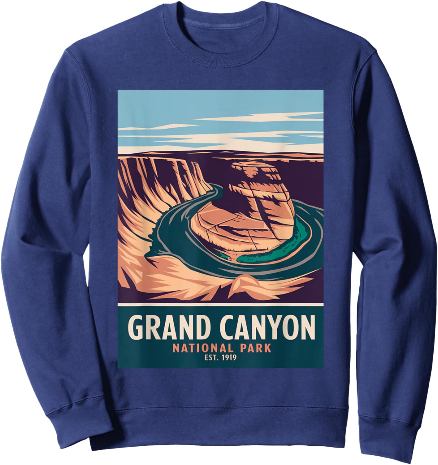 Grand Canyon National Park Vintage Camping Hiking Men Women Sweatshirt - Sweatshirt | Navy