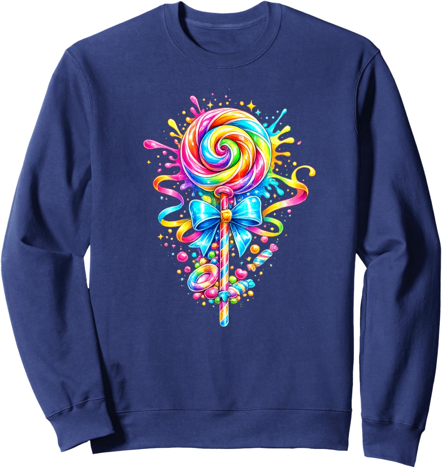 Candy Candy Costume Women's Carnival Lollipop Fancy Dress Sweatshirt - Sweatshirt | Navy
