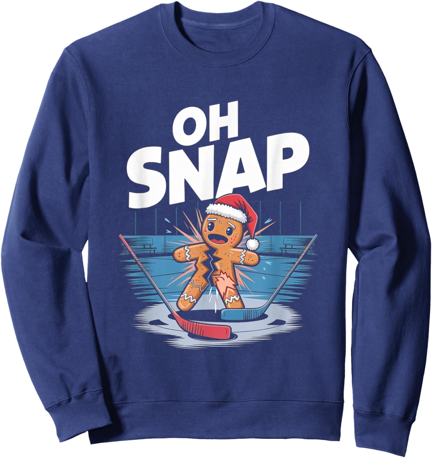 Ice Hockey Christmas Gingerbread Sweatshirt - Sweatshirt | Navy