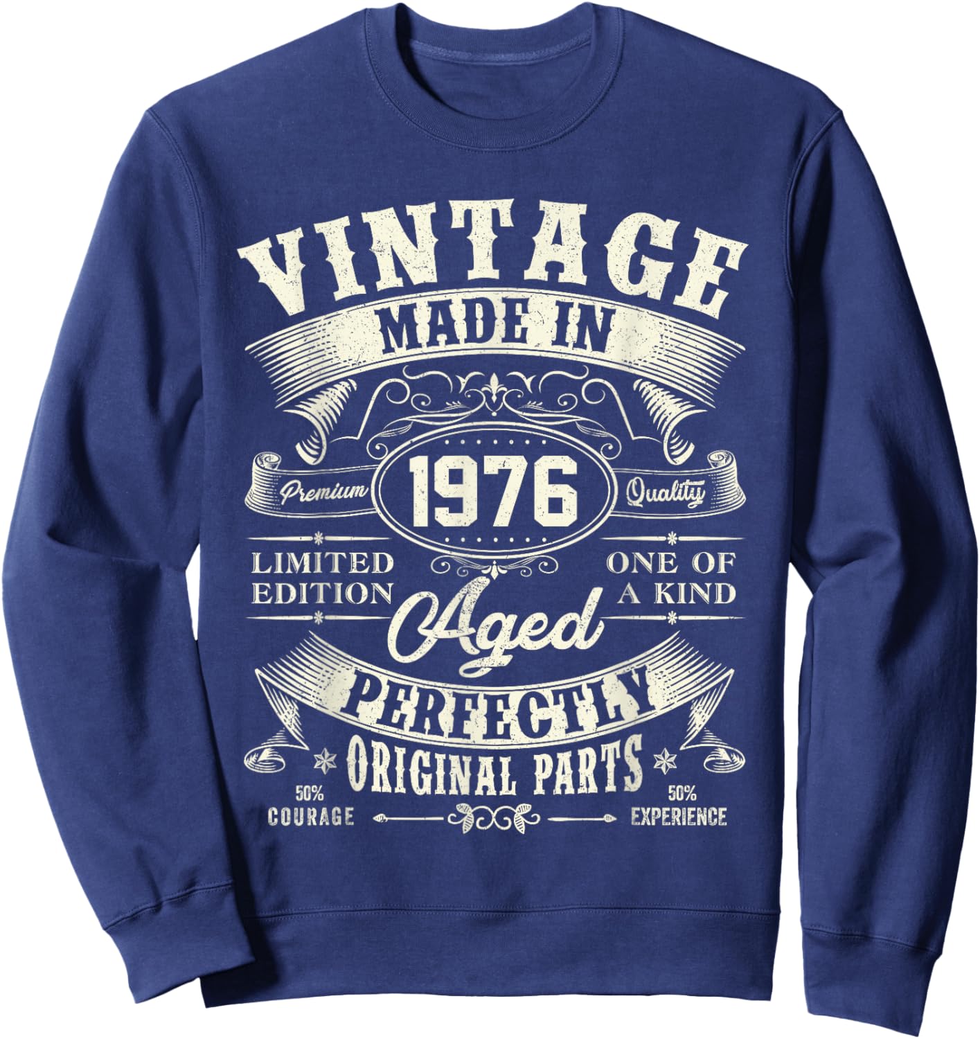 Vintage 1976 50yr 50th Birthday Gifts 50 Years Old Sweatshirt - Sweatshirt | Navy
