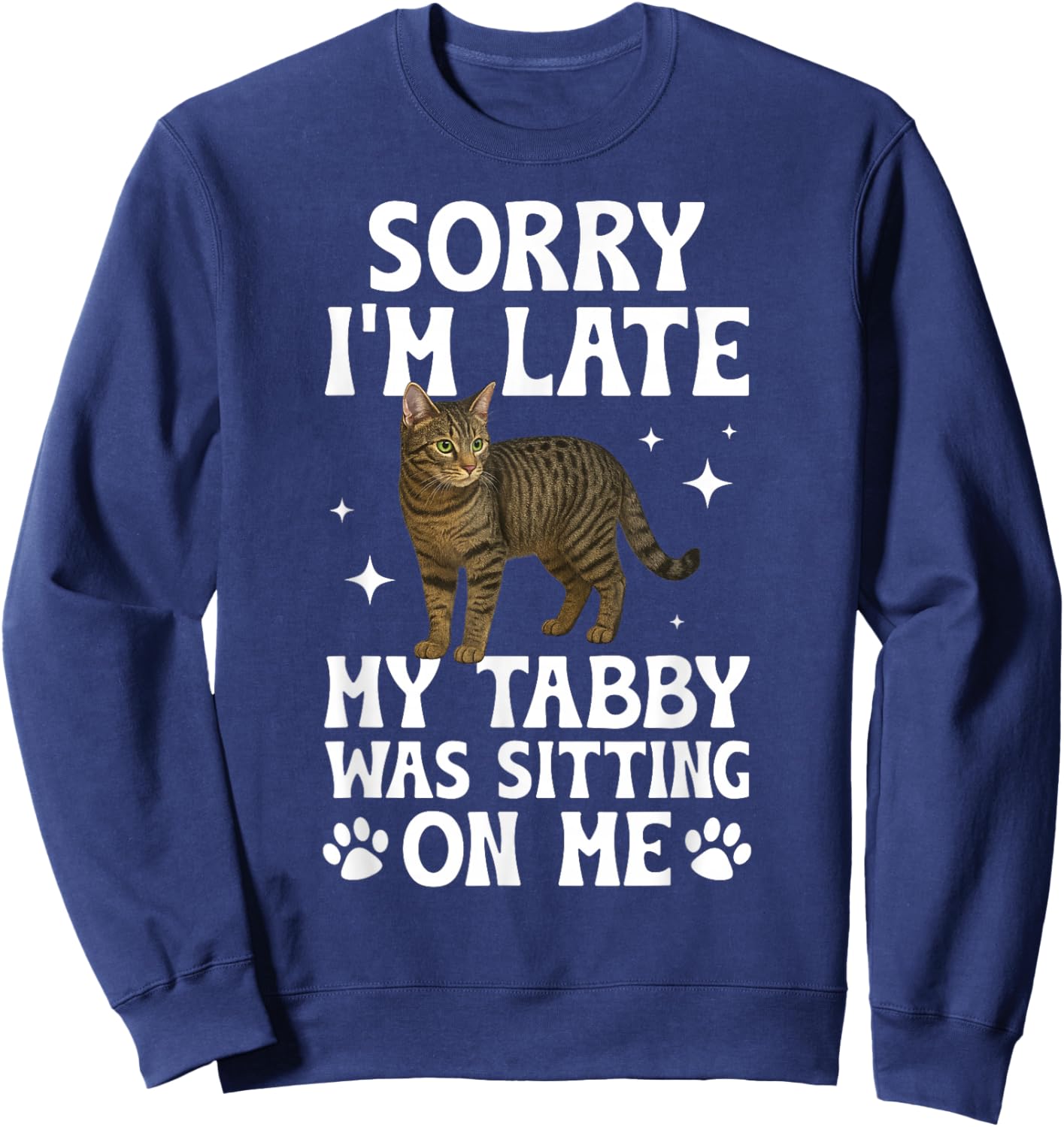 Grey Tabby Cat Owner Funny Gray Tabby Cat Lover Sweatshirt - Sweatshirt | Navy