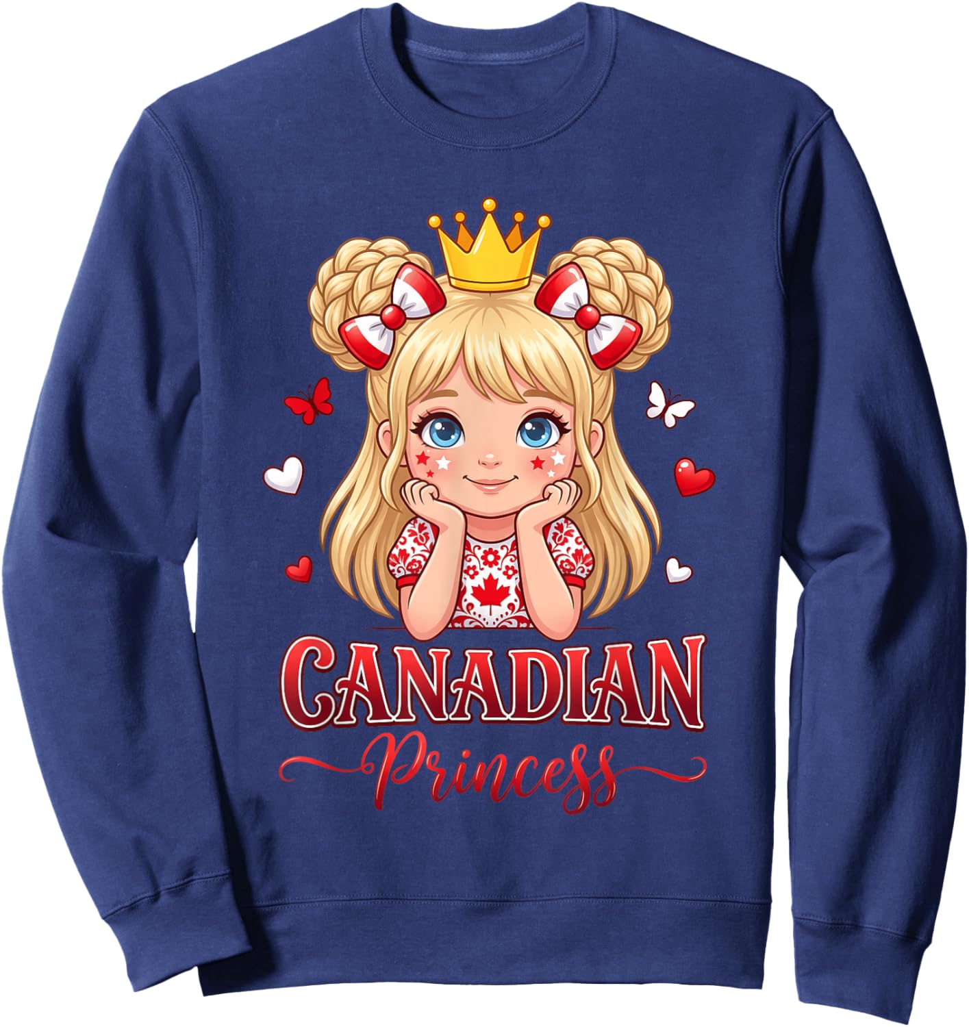 Drapeau de Princesse canadienne pour Filles et Enfants Sweatshirt - Sweatshirt | Navy