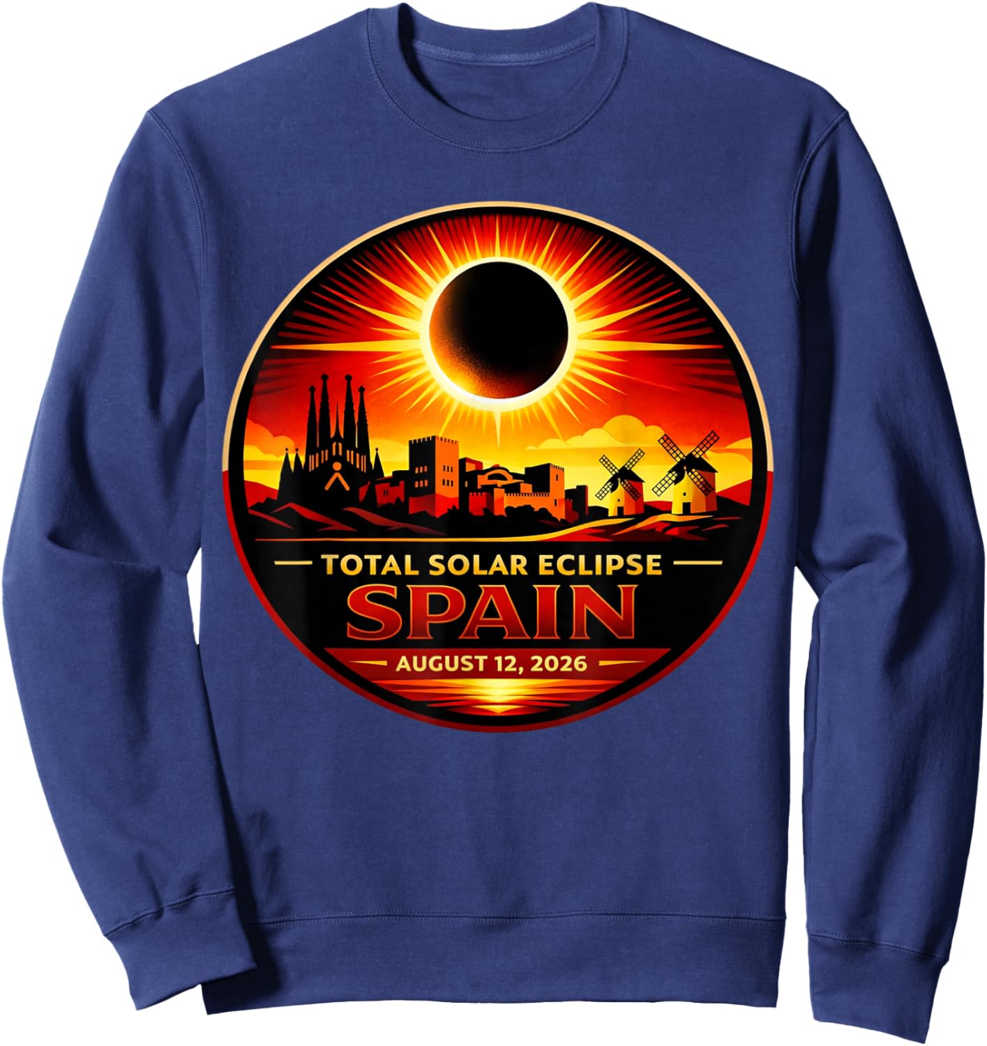 Total Solar Eclipse 2026 Espagne – Totality Chaser Science Sweatshirt - Sweatshirt | Navy