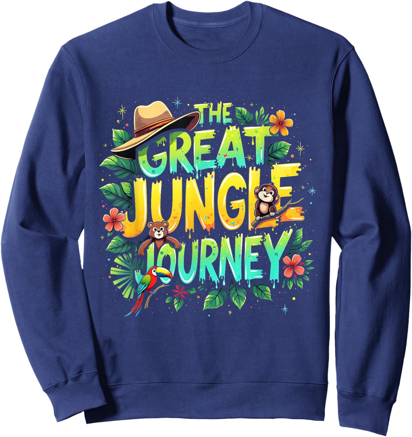 Retro The Great Jungle Journey Adventure Theme VBS Apparel Sweatshirt - Sweatshirt | Navy