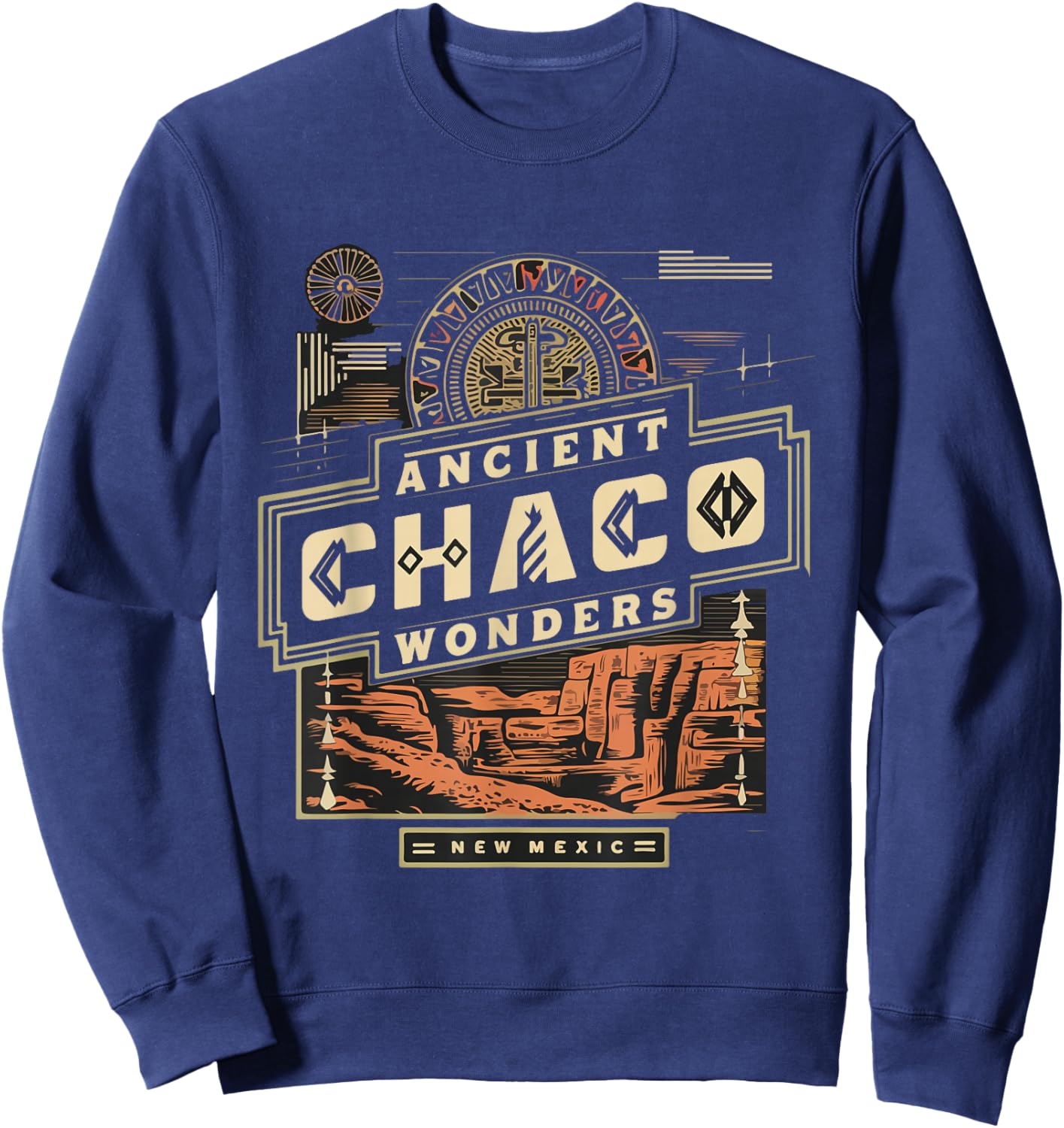 Ancient Pueblo Indian Chaco Canyon National Park Sweatshirt - Sweatshirt | Navy