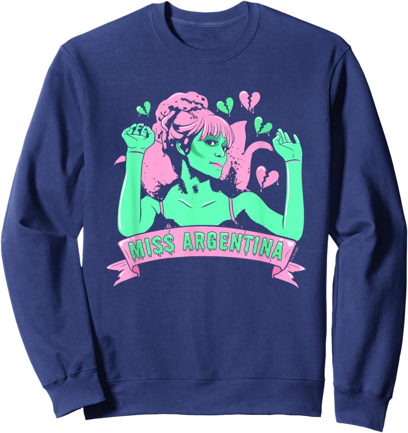 Beetlejuice Iconic Miss Argentina Pastel Colors Big Portrait Sweatshirt - Sweatshirt | Navy