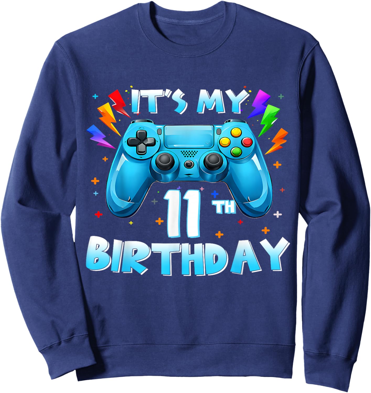 It's My 11th Birthday Party Controller 11 Years Gamer Boys Sweatshirt - Sweatshirt | Navy