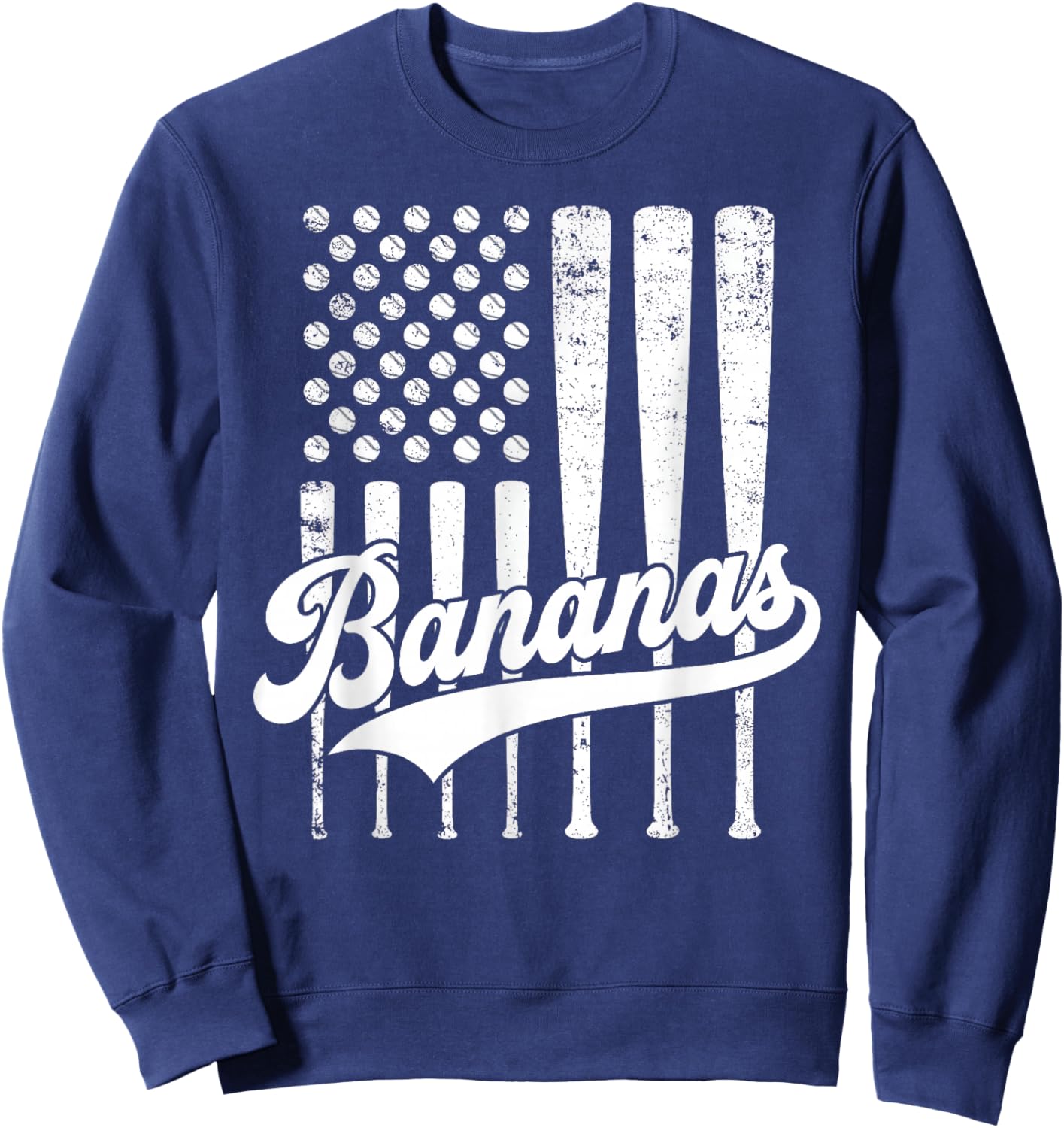 Banana Retro Humor Bananas American US Flag Men Women Kids Sweatshirt - Sweatshirt | Navy