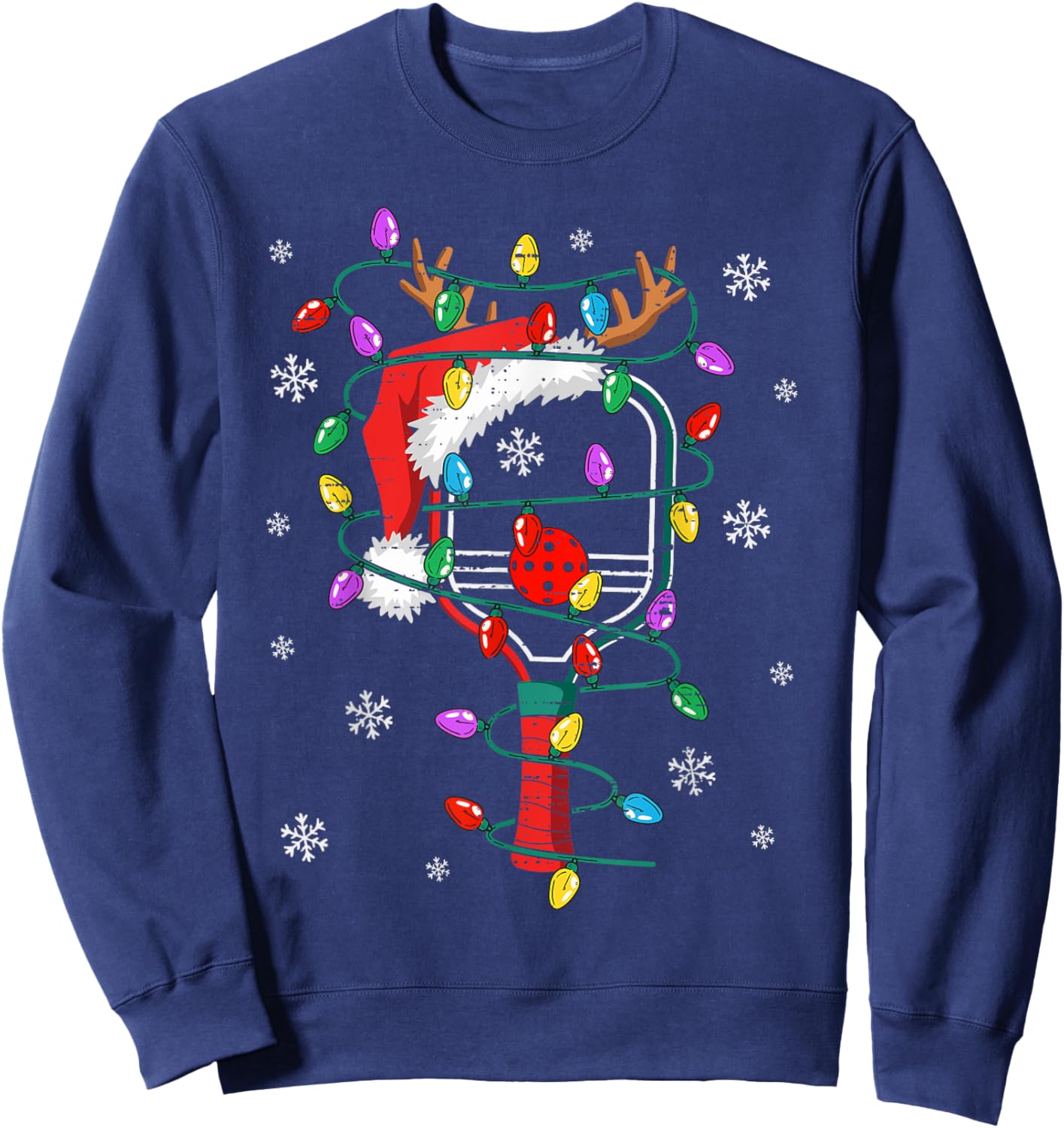 Christmas Pickleball Xmas Santa Sports Hat Kids Sweatshirt - Sweatshirt | Navy