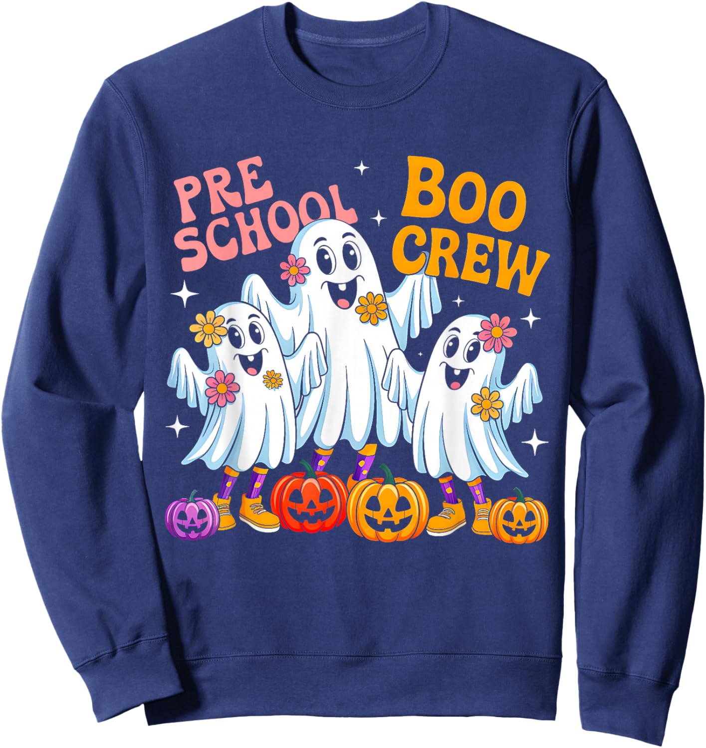 Preschool Boo Crew Preschool Halloween Teachers Students Sweatshirt - Sweatshirt | Navy