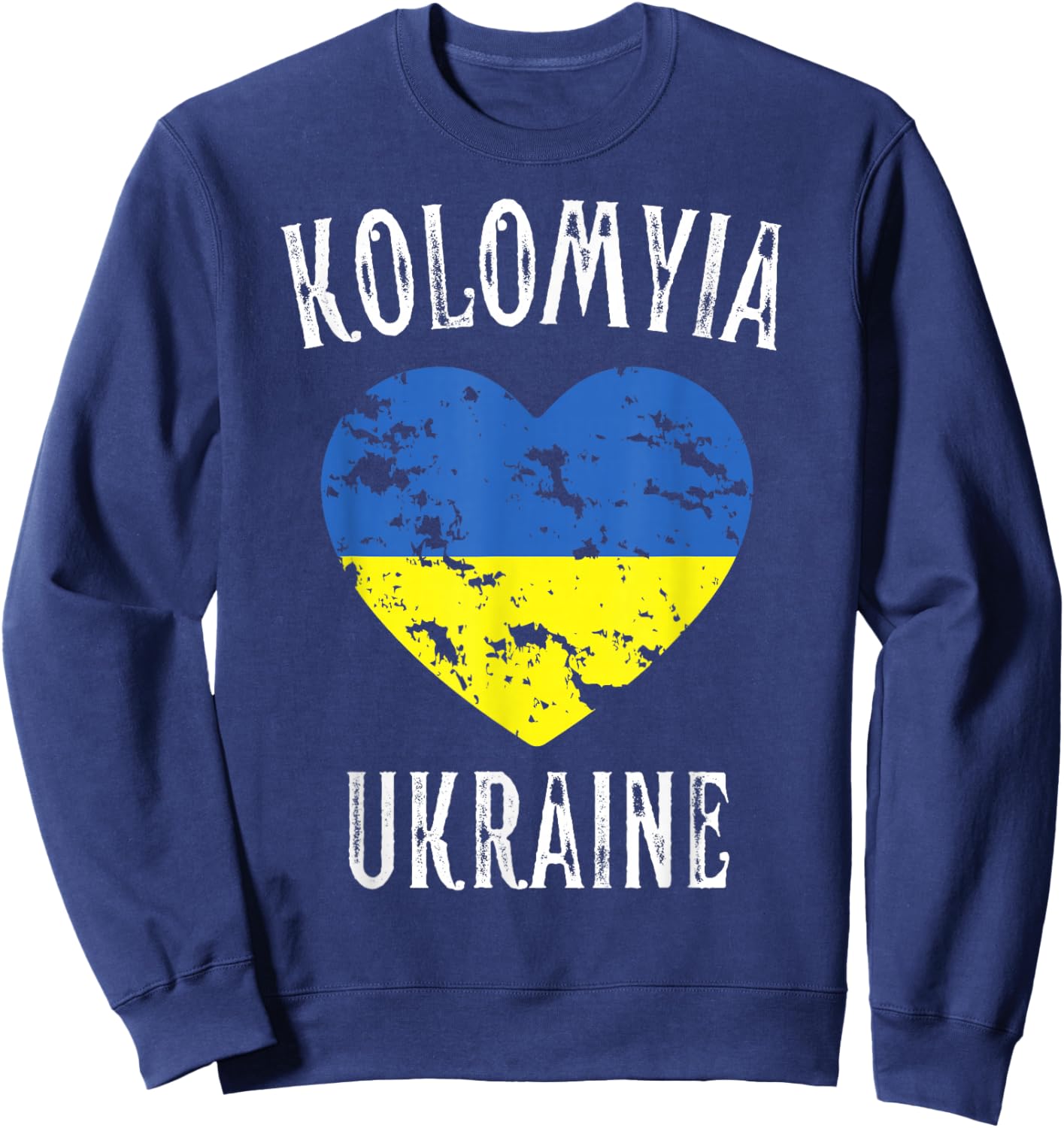 Ukraine Flag Heart Kolomyia City Sweatshirt - Sweatshirt | Navy