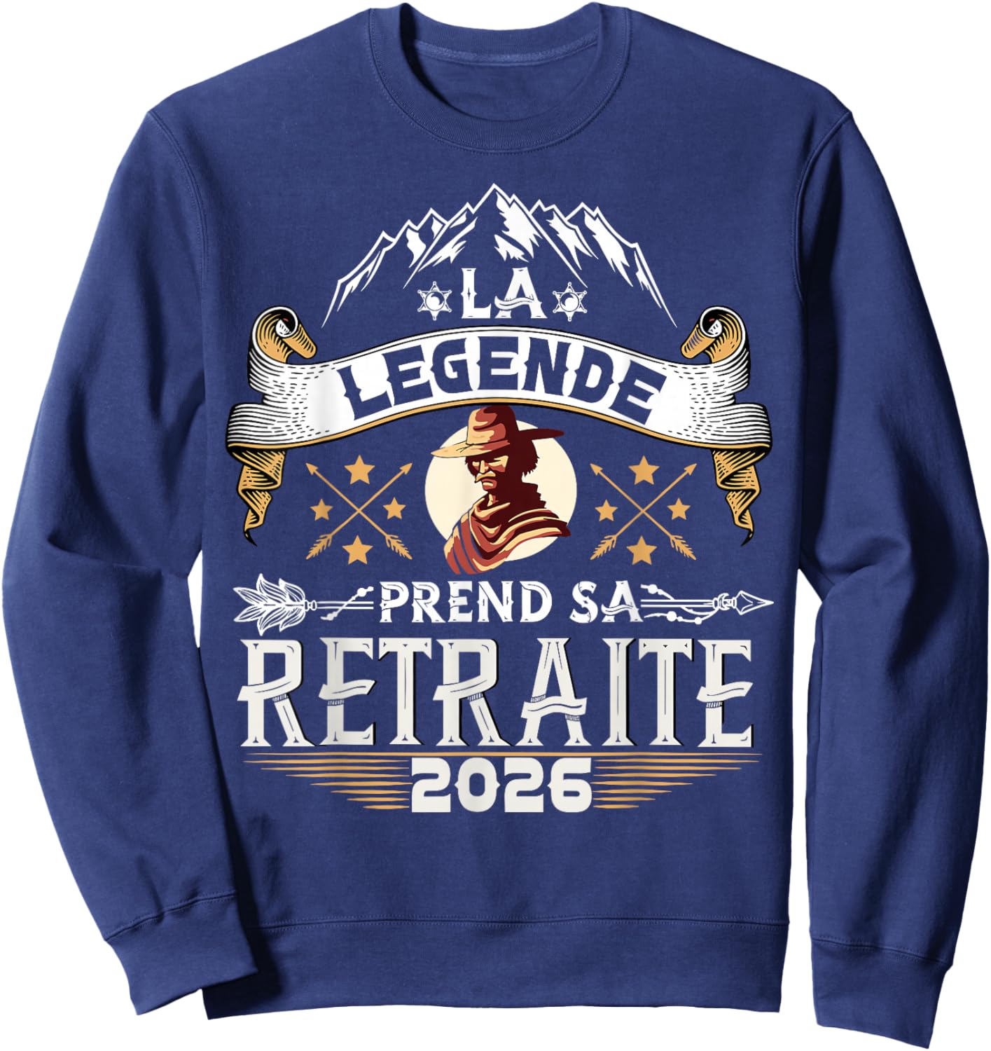 La Légende Prend Sa Retraite 2026 Homme Humour Humoristique Sweatshirt - Sweatshirt | Navy