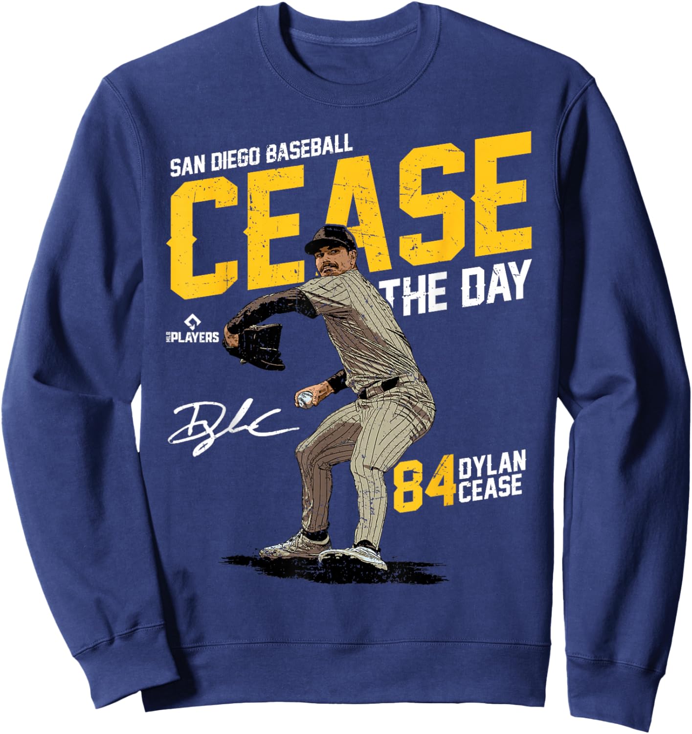 Cease the Day Dylan Cease San Diego MLBPA Sweatshirt - Sweatshirt | Navy