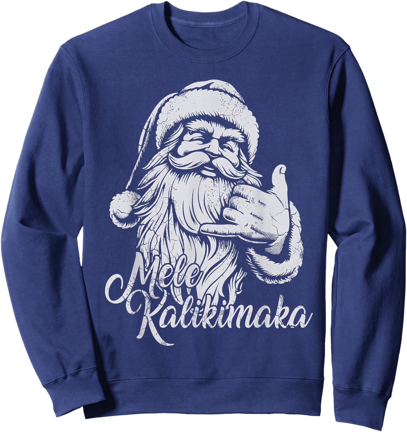 Mele Kalikimaka Santa Claus Hawaiian Christmas Hawaii Spirit Sweatshirt - Sweatshirt | Navy