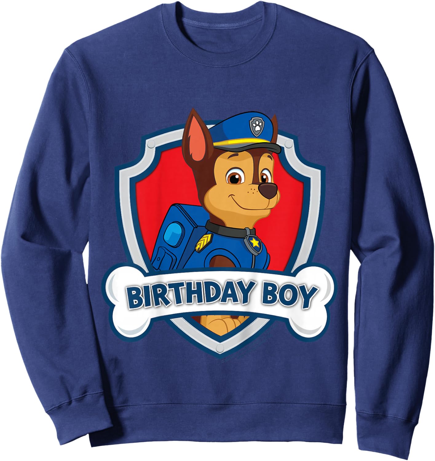 Enfant Pat Patrouille Officiel Chase Birthday Boy Happy Pup Sweatshirt - Sweatshirt | Navy