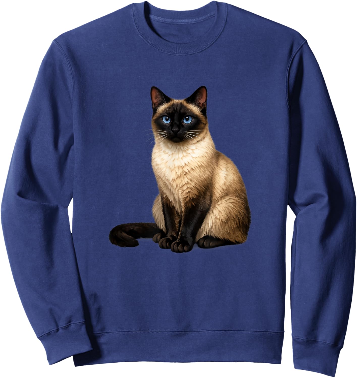 Siamese Cat Beautiful Siamese Cat Breed Sweatshirt - Sweatshirt | Navy