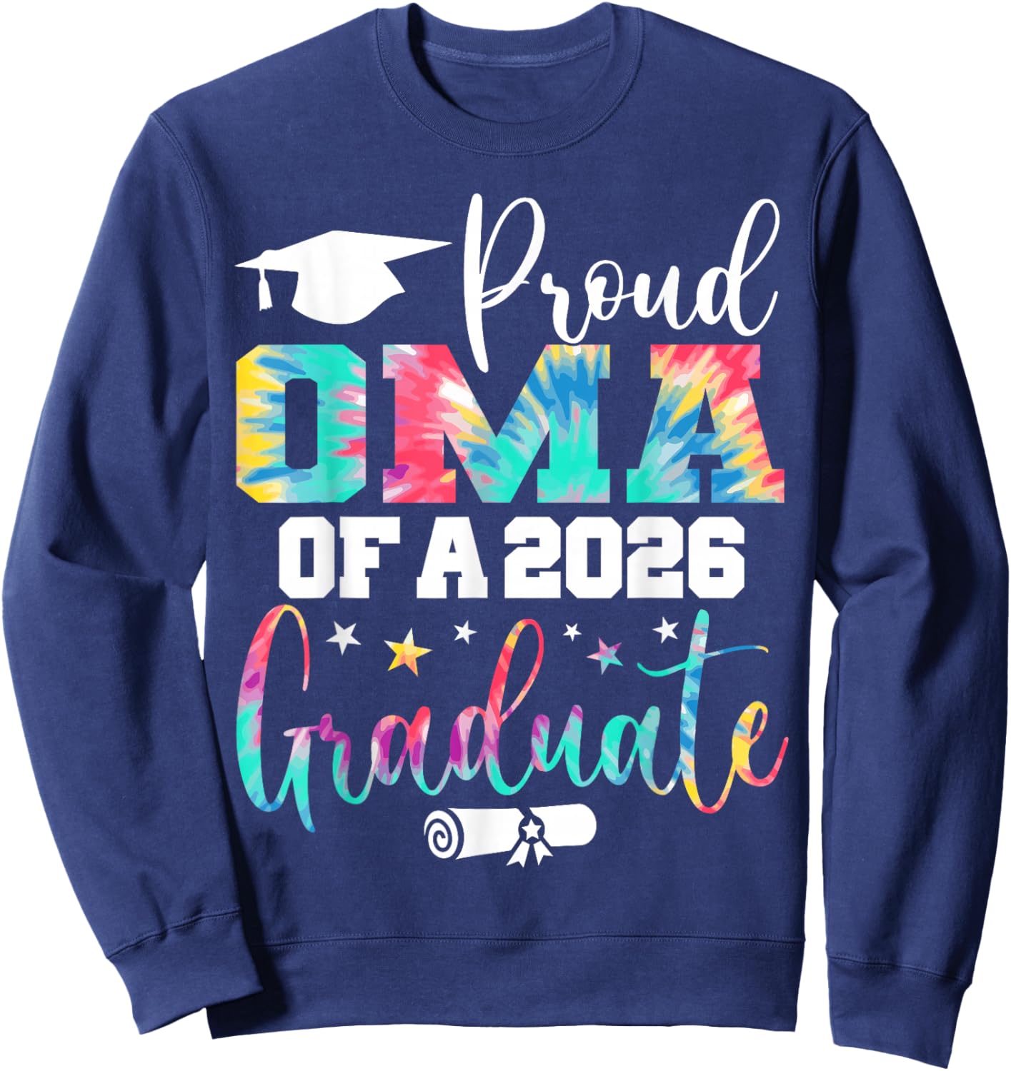 Oma Senior 2026 Proud Oma of A Class of 2026 Graduate Sweatshirt - Sweatshirt | Navy