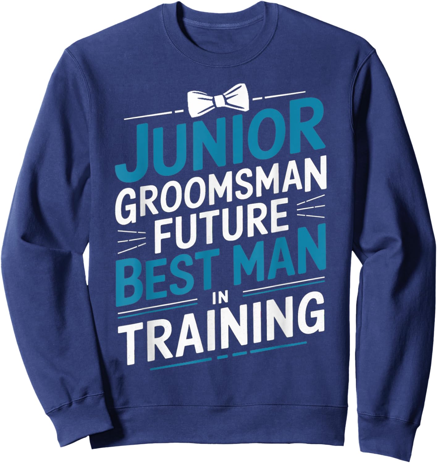 Best Man In Training Wedding Party Bow Cute Junior Groomsman Sweatshirt - Sweatshirt | Navy