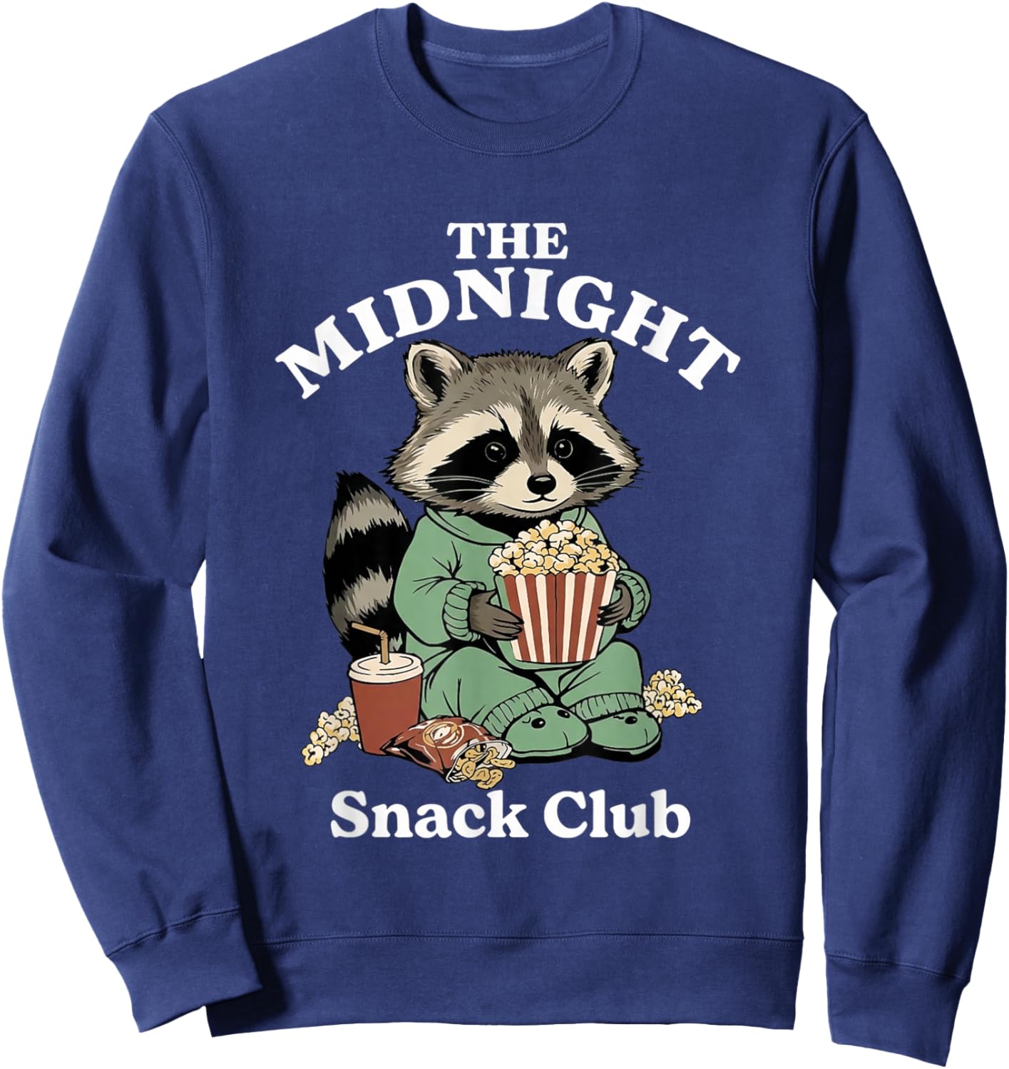 The Midnight Snack Club Funny Raccoon Trash Panda Meme Sweatshirt - Sweatshirt | Navy