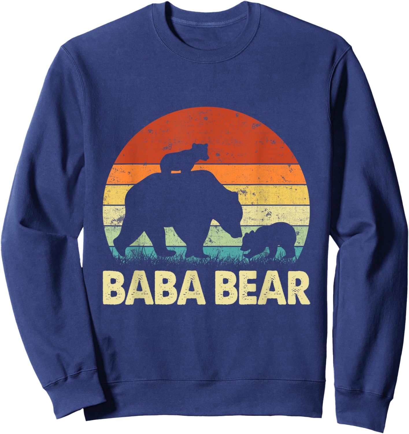 Baba Bear Lover Happy Father's Day Matching Family Dad Men Sweatshirt - Sweatshirt | Navy