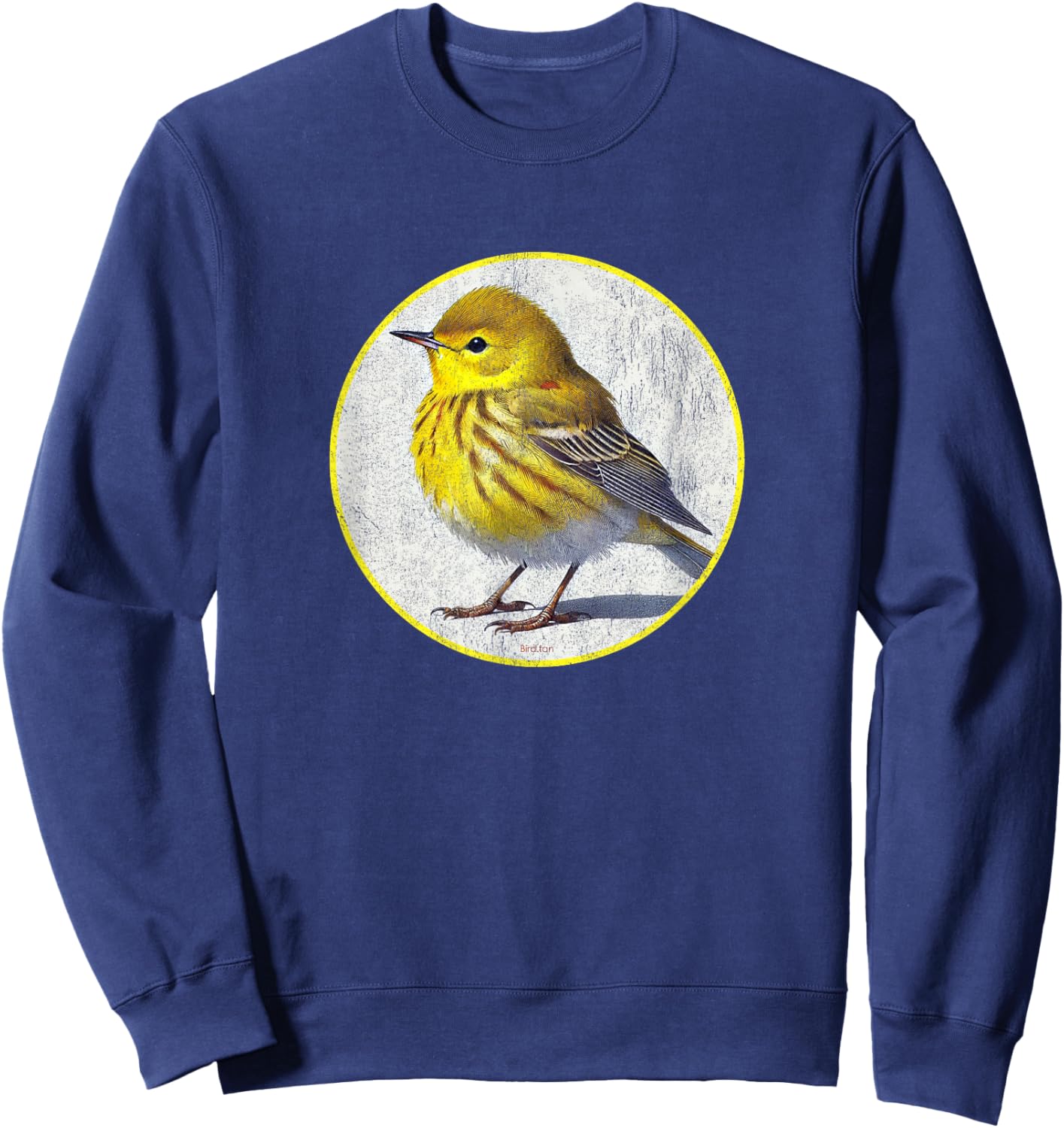 Colorful Retro Yellow Warbler Bird Design Sweatshirt - Sweatshirt | Navy