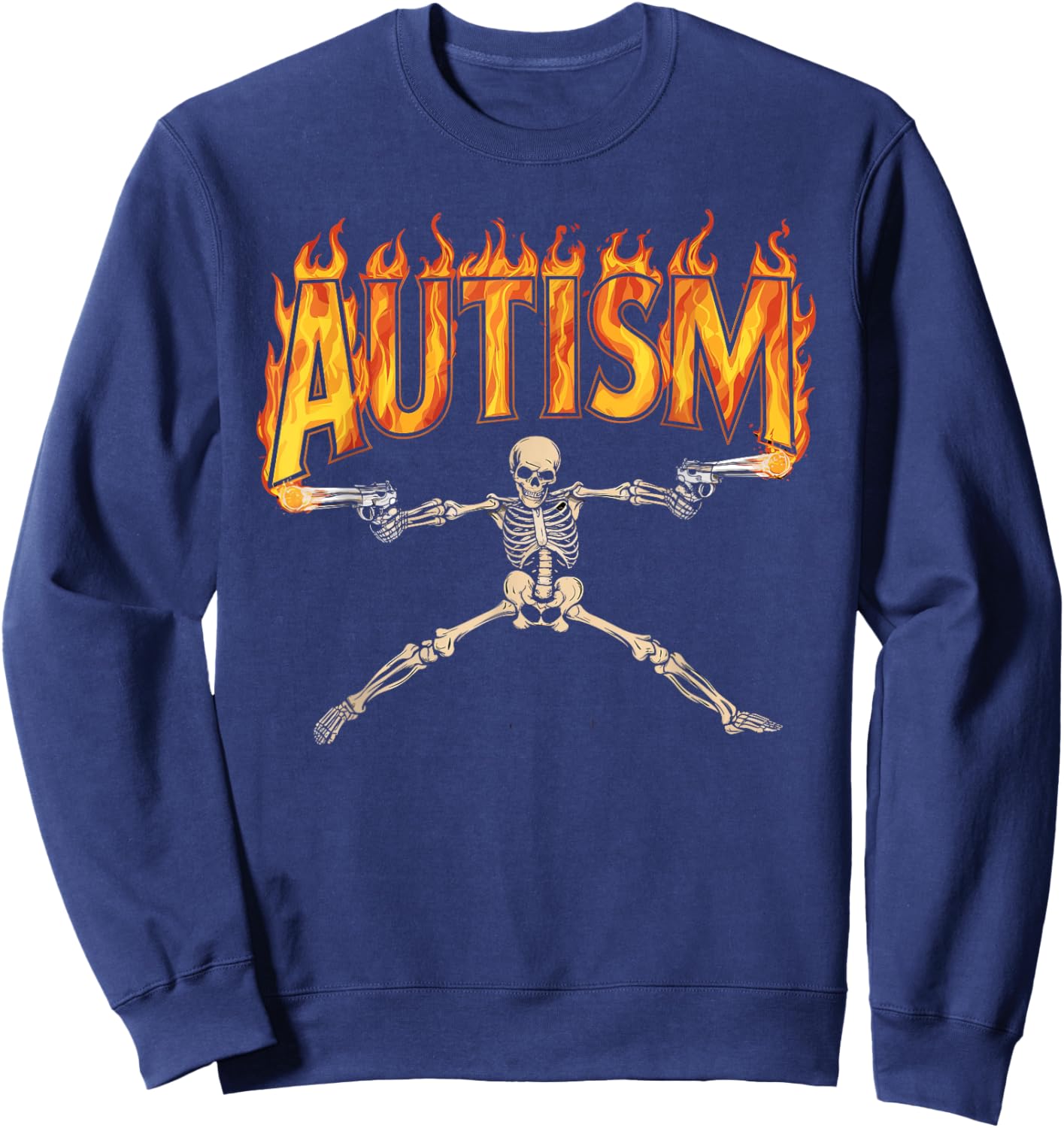 Autism Awareness Autism Skeleton Meme Sweatshirt - Sweatshirt | Navy