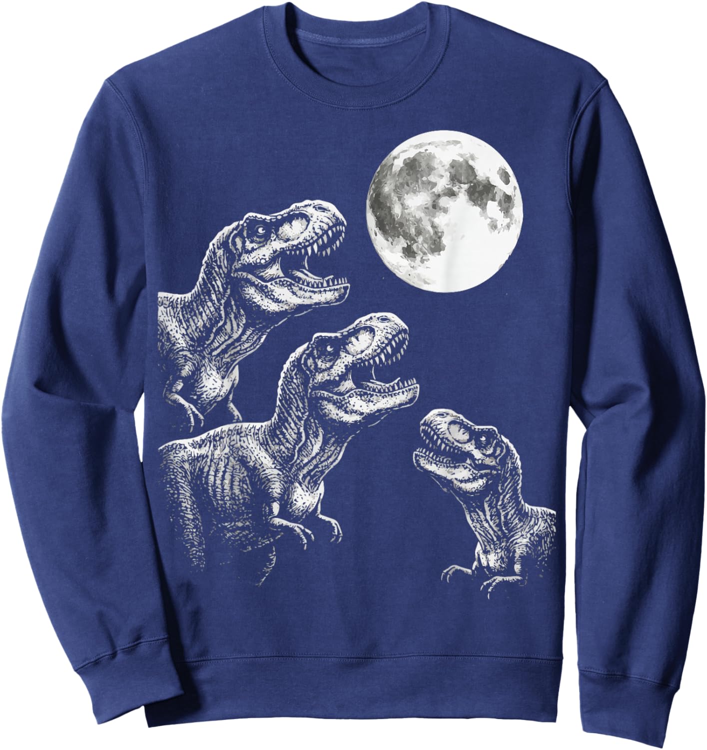 T-Rex Howling At Moon Sweatshirt - Sweatshirt | Navy