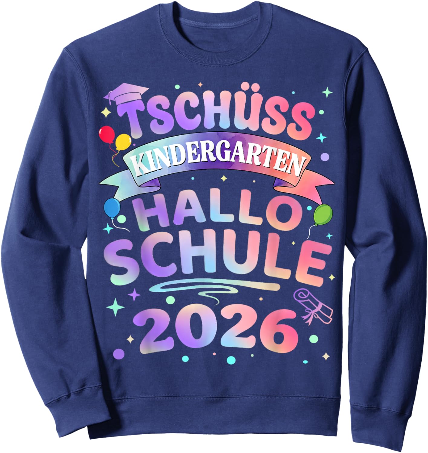 Tschüss Kindergarten Hallo Schule 2026 Schulkind Einschulung Sweatshirt - Sweatshirt | Navy