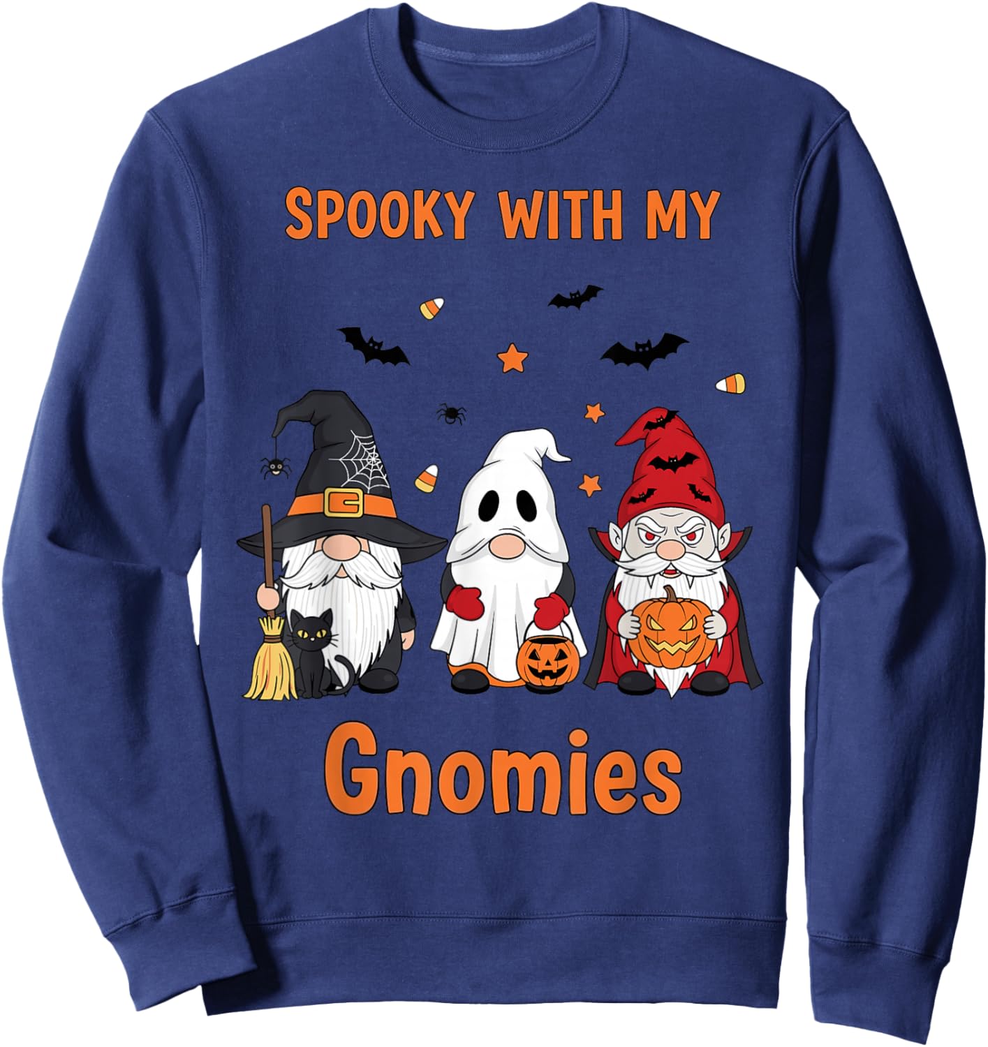 Halloween Gnome Costume Squad Witch Ghost Vampire Sweatshirt - Sweatshirt | Navy