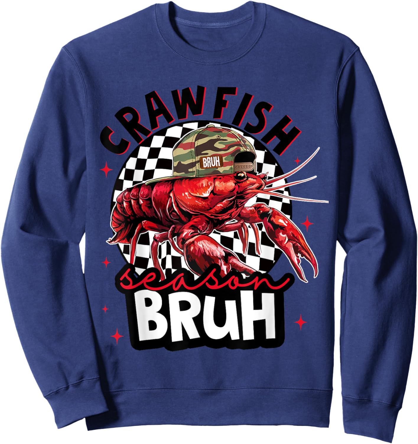 Crawfish Season Bruh Funny Crawfish Hat Boy Crawfish Preppy Sweatshirt - Sweatshirt | Navy