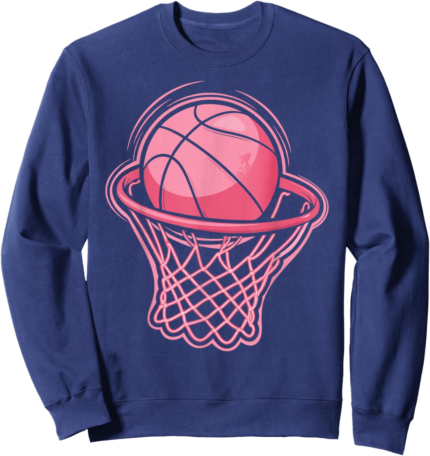 Vintage Pink Basketball Toddler Girl Sweatshirt - Sweatshirt | Navy