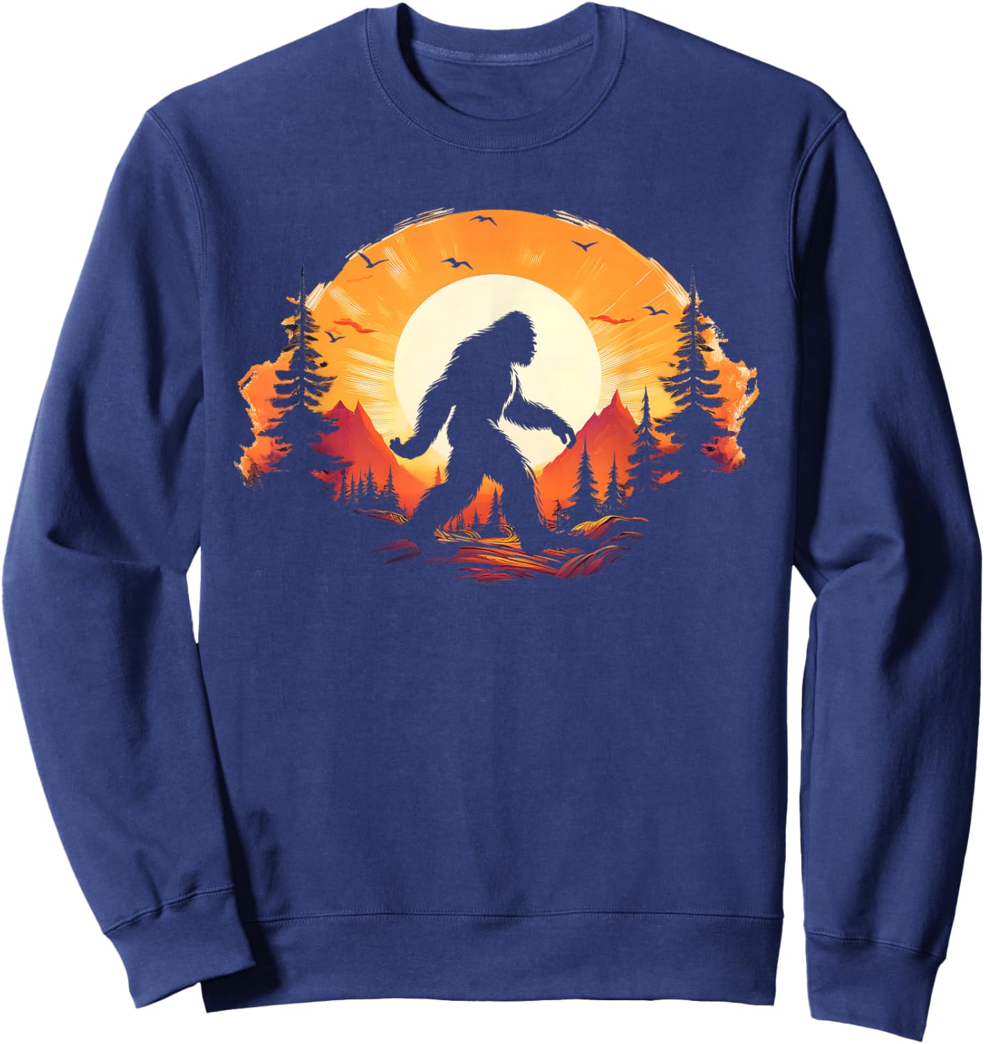 Bigfoot Believer Silhouette Sasquatch Hide And Seek Sweatshirt - Sweatshirt | Navy