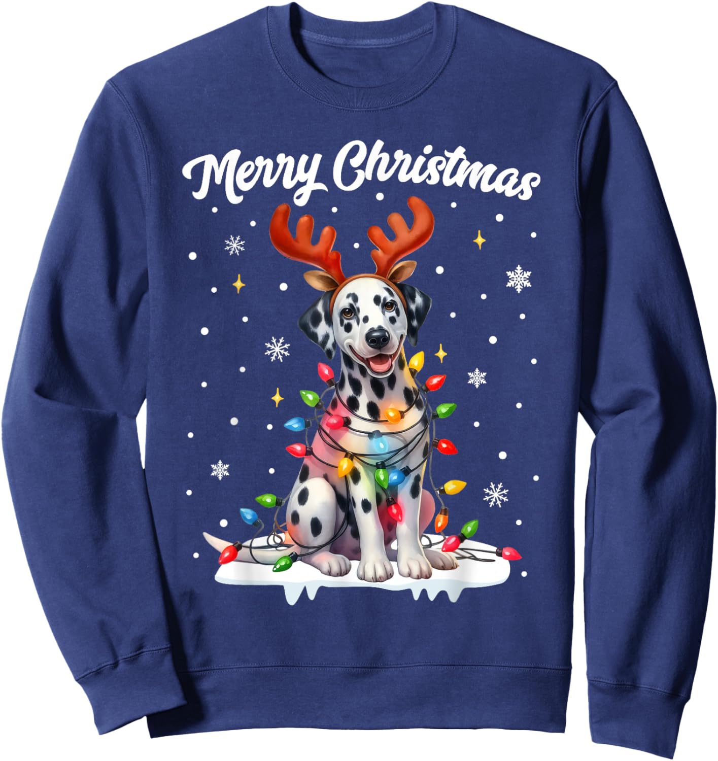 Christmas Pajamas Men Women Kids Christmas Outfit Dalmatian Sweatshirt - Sweatshirt | Navy