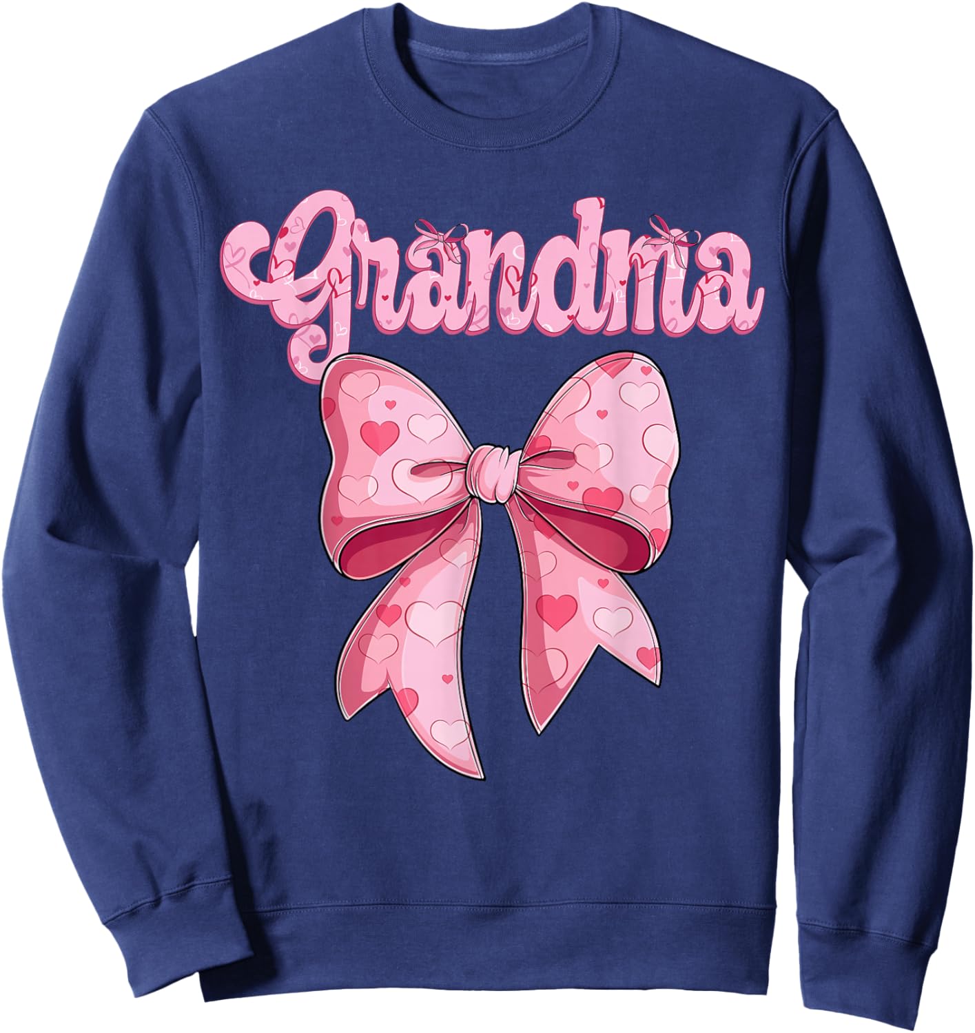 mothers day coquette bow family matching Groovy pink Grandma Sweatshirt - Sweatshirt | Navy