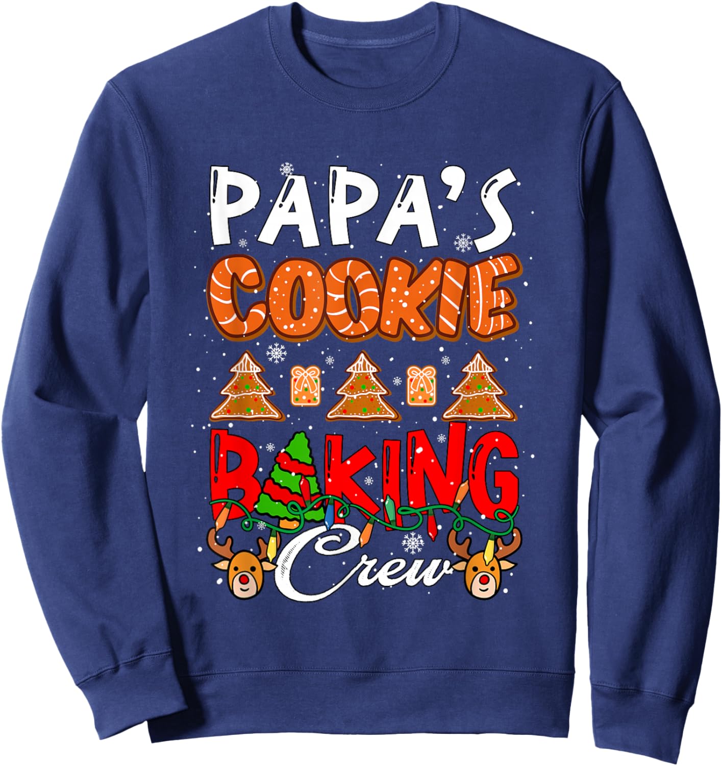 Papa's Xmas Cookie Baking Crew Funny Baker Team Lover Sweatshirt - Sweatshirt | Navy