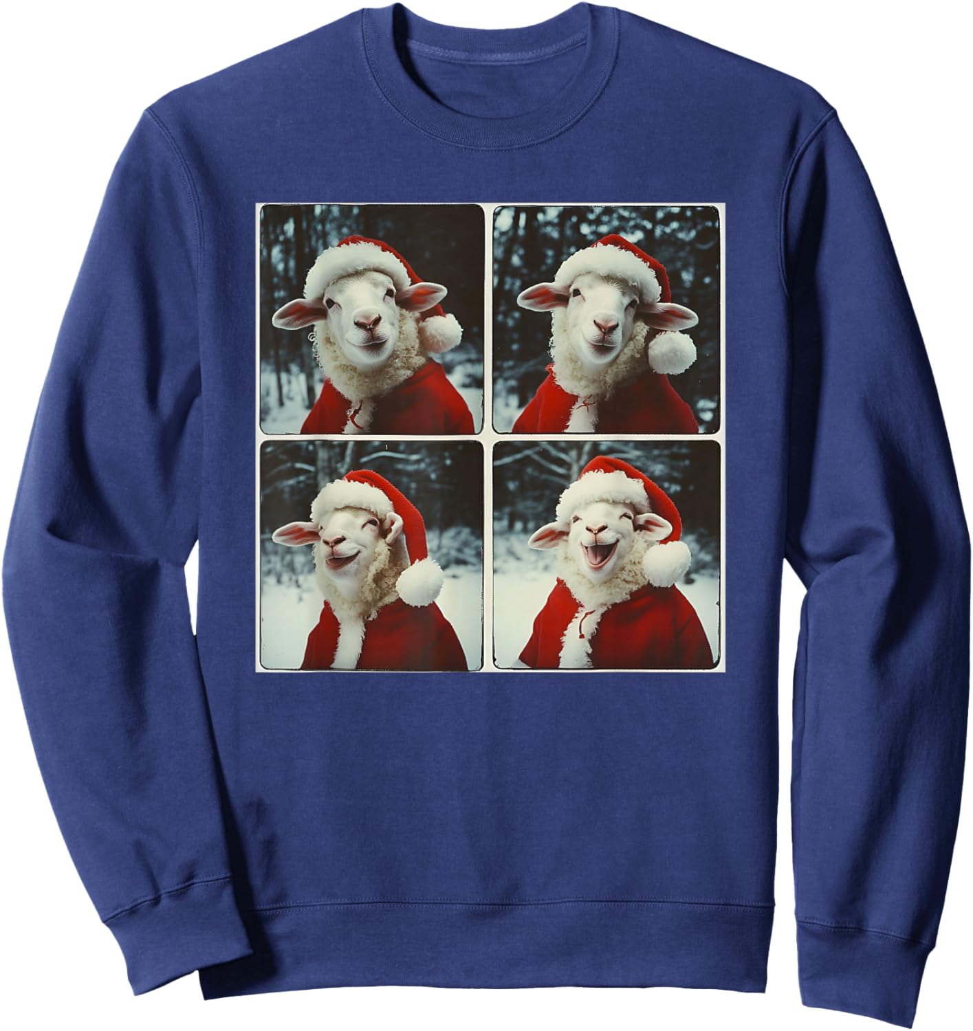 Sheep Santa Christmas Farm Animal Sweatshirt - Sweatshirt | Navy