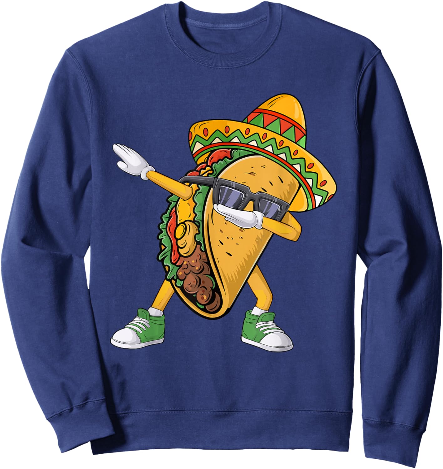 Dabbing Taco Cinco de Mayo Funny Mexican Food Dab Boys Kids Sweatshirt - Sweatshirt | Navy