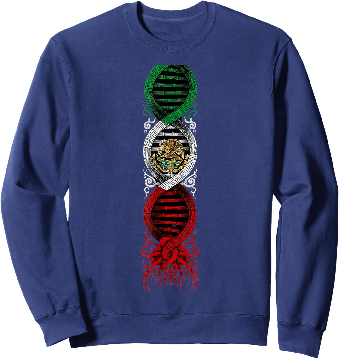 Mexico Flag Mexican Pride Mexican Roots Mexican Flag Sweatshirt - Sweatshirt | Navy