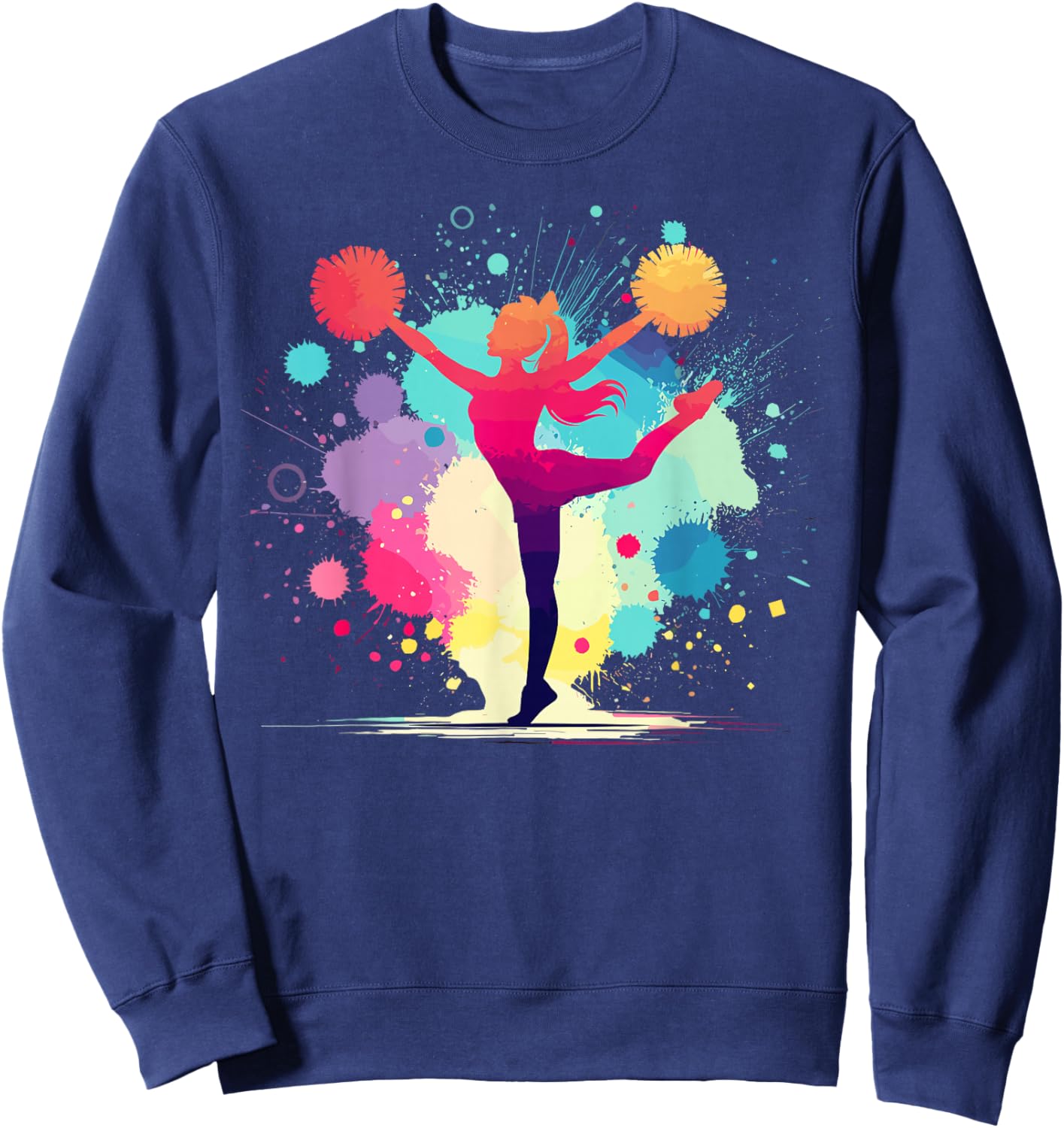 Cheerleader and Cheerleader Graphic for Girls Sweatshirt - Sweatshirt | Navy