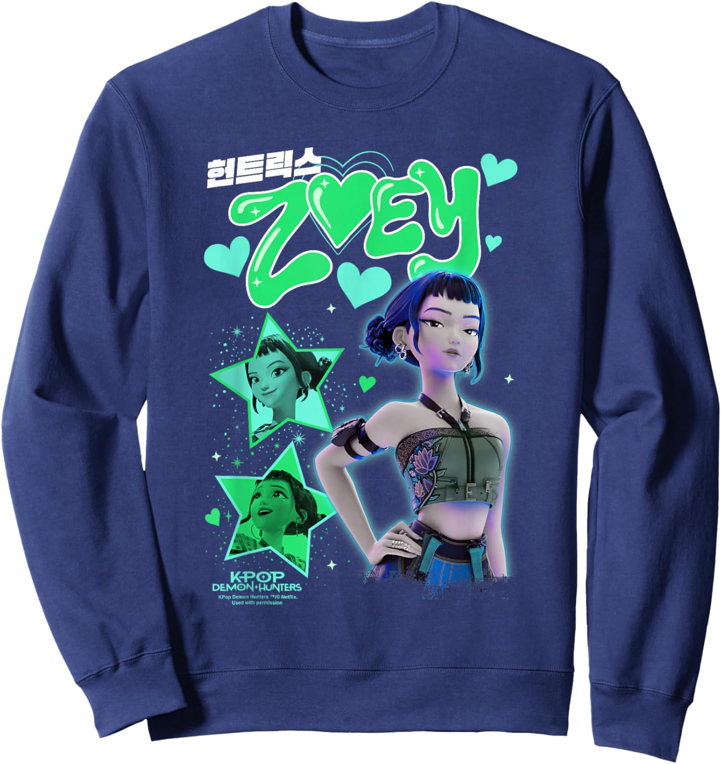 KPop Demon Hunters Huntrix Zoey Popstar Sweatshirt - Sweatshirt | Navy