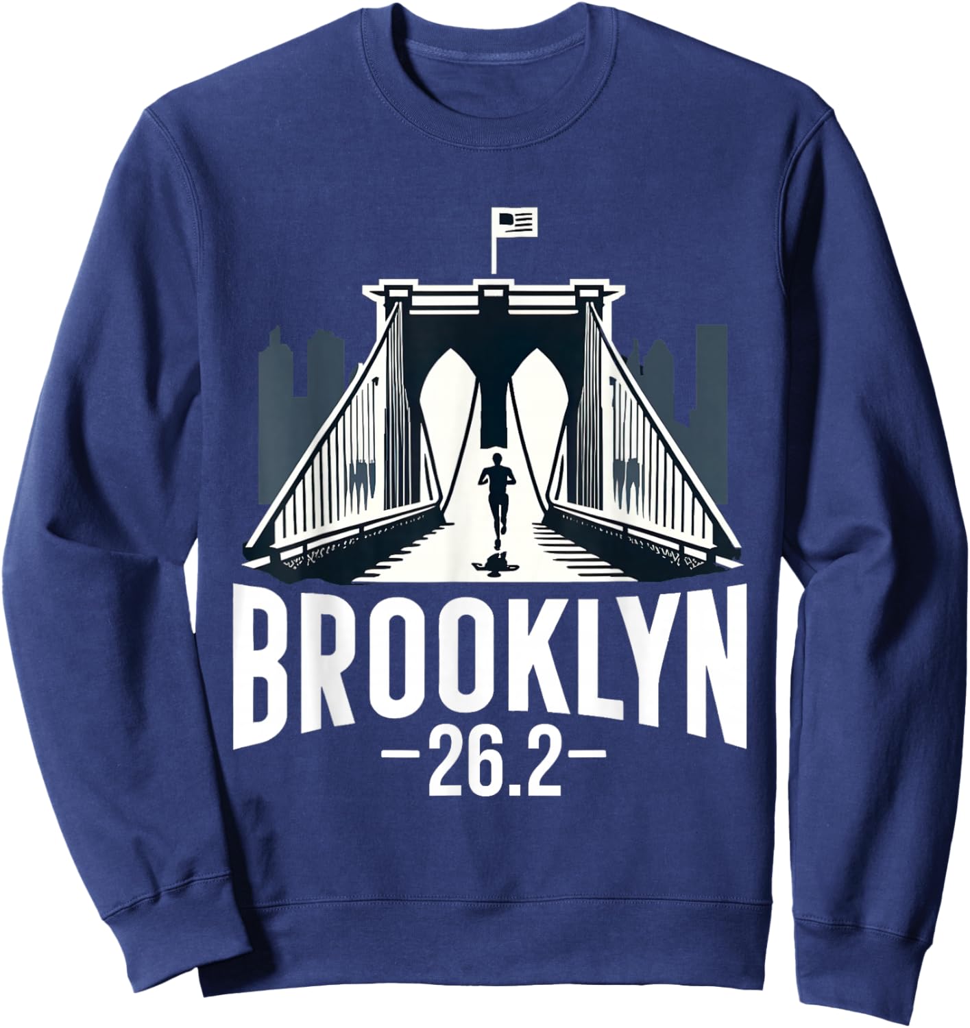 Brooklyn Runner 26.2 Miles Marathon New York Running Race Sweatshirt - Sweatshirt | Navy