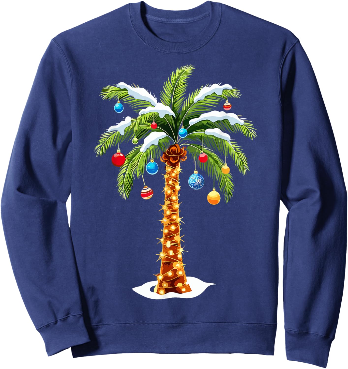Christmas Palm Tree Hawaiian Tropical Xmas Sweatshirt - Sweatshirt | Navy