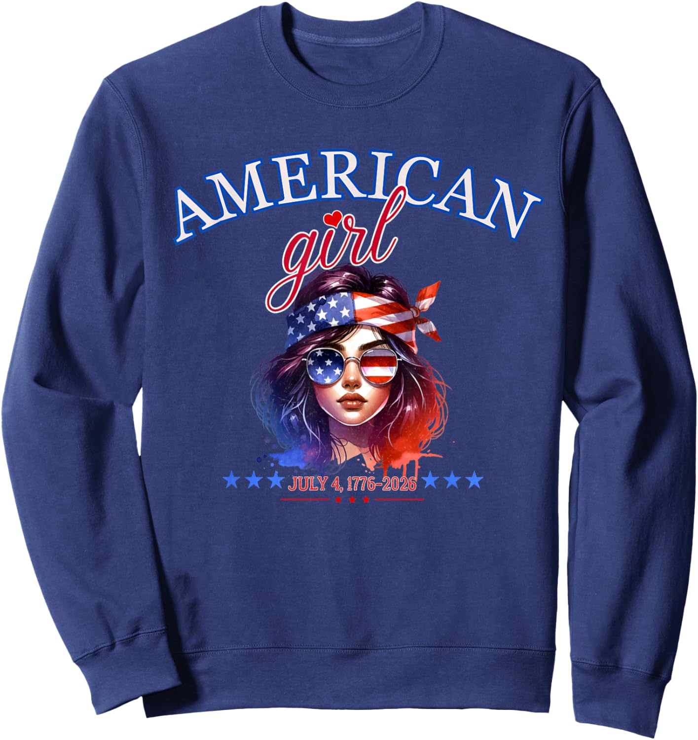 Red White and Blue American Girl Sweatshirt - Sweatshirt | Navy