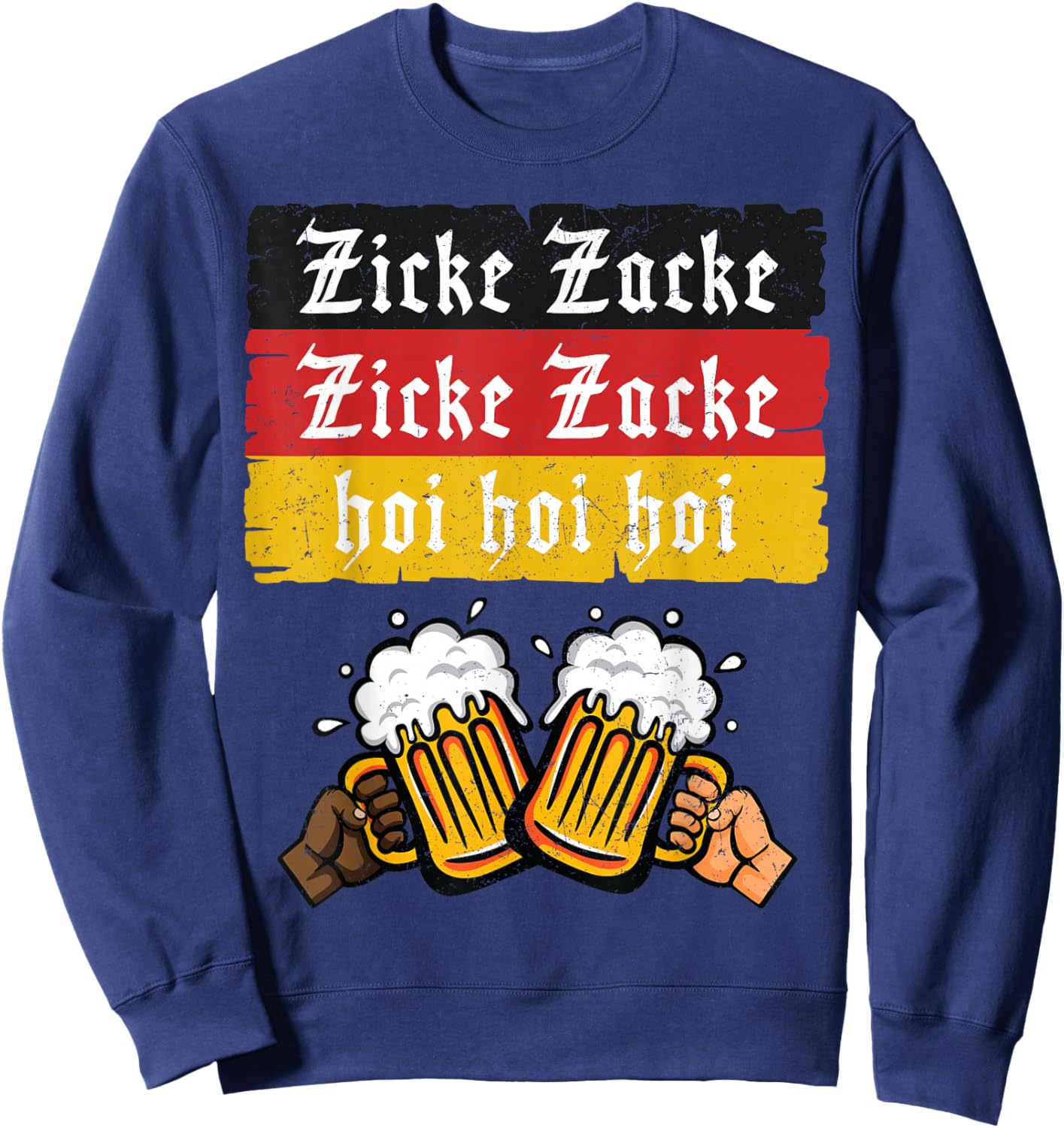 Zicke Zacke Hoi Hoi Hoi Party Enthusiasts Oktoberfest Vibes Sweatshirt - Sweatshirt | Navy