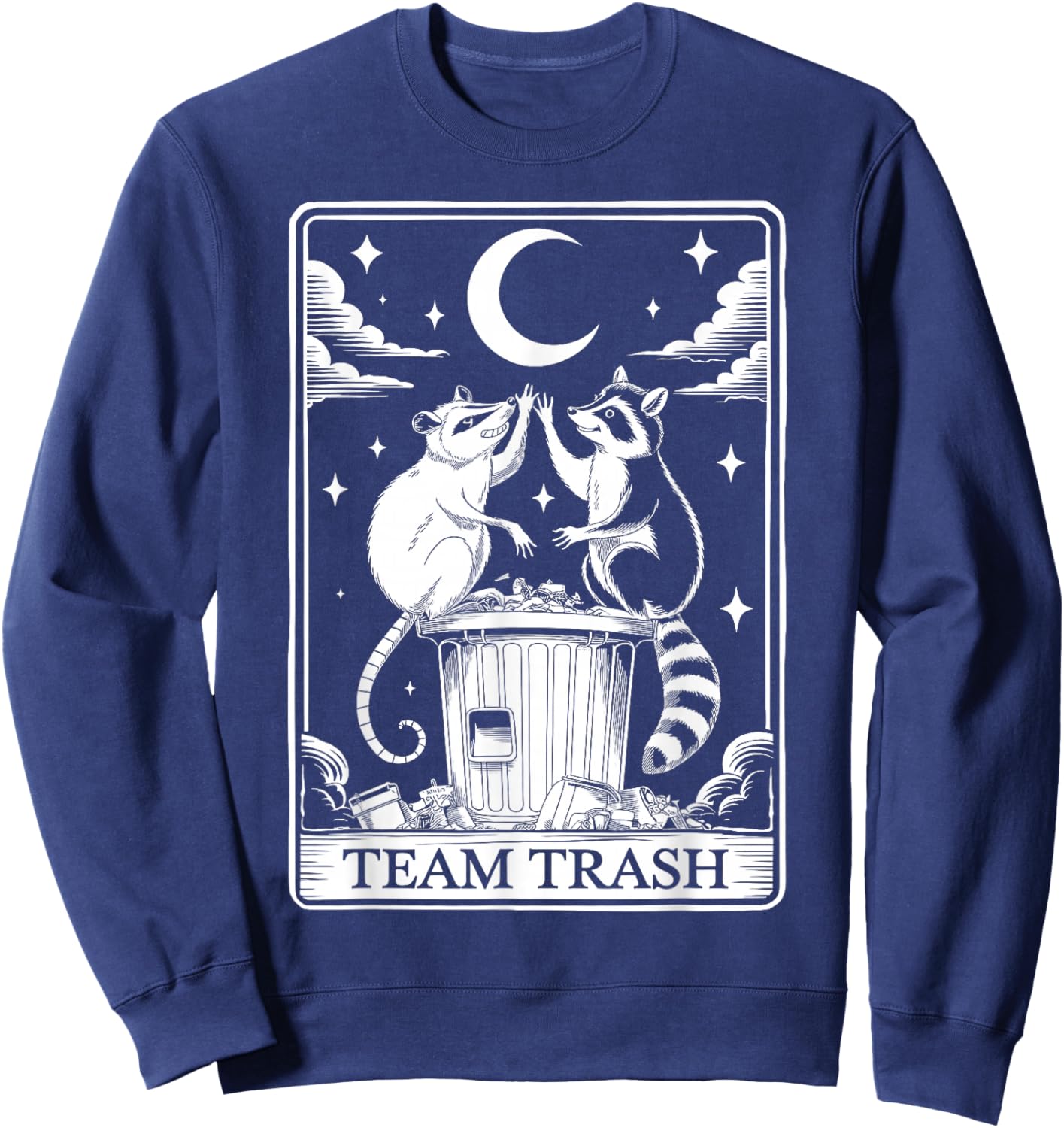 Opossum Raccoon Team Trash Tarot Card Gifts Women Sweatshirt - Sweatshirt | Navy
