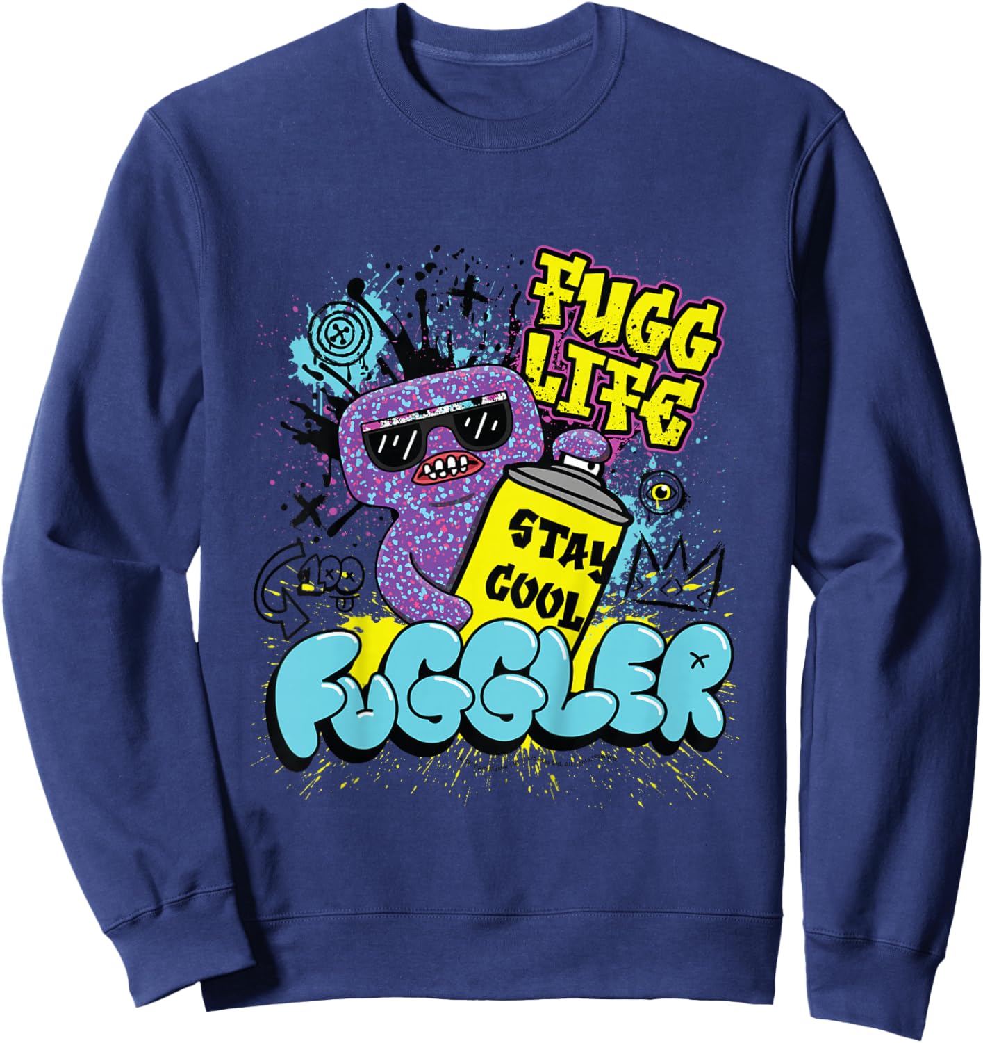 Fuggler Squidge Fugg Life Graffiti Spray Can Kids Sweatshirt - Sweatshirt | Navy
