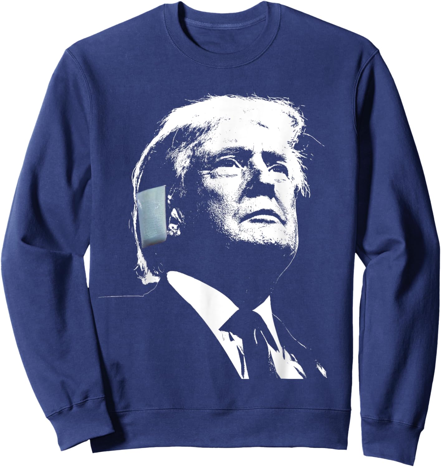 Donald Trump 2024 Ear Bandage Shot at Election Rally America Sweatshirt - Sweatshirt | Navy