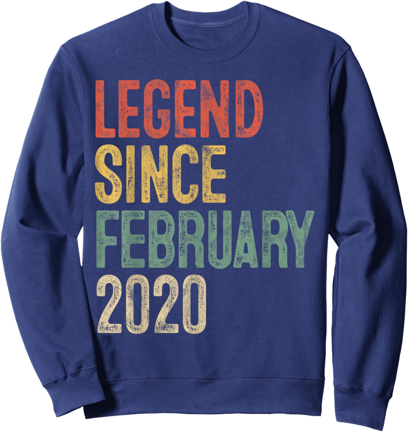 Legend February 2020 6th Birthday Boy Girl 6 Year Old Sweatshirt - Sweatshirt | Navy